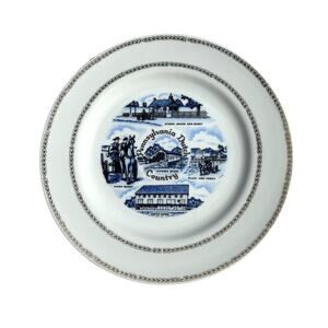 VTG Pennsylvania Dutch Country Collector Plate MCM Lancaster Allentown Reading